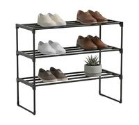 Relaxdays Metal shoe rack with plastic tiers