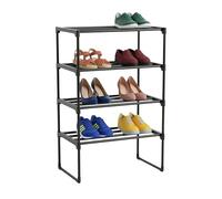 Relaxdays Metal shoe rack with plastic tiers