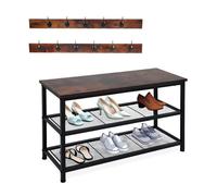 Relaxdays Shoe rack and coat hook set