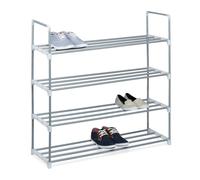 Relaxdays Shoe rack metal silver