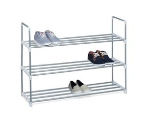 Relaxdays Shoe rack metal silver