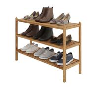 Relaxdays Walnut 3-tier shoe rack