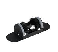 Relaxdays Shoe Scraper with All-Round Brushes, Outdoor Doormat Heavy Duty Bristles, Floor Mounting, Black/Grey, Iron Wood Plastic, 1 item