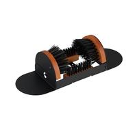 Relaxdays shoe scraper with all-round brushes, outdoor doormat, sturdy bristles, floor mounting, black/brown