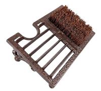 Relaxdays shoe scraper with natural bristles, cast iron, entrance, garden, boot jack, brown