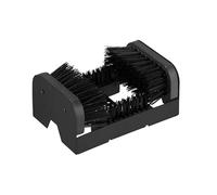Relaxdays shoe scraper with round brushes, outdoor boot brush, sturdy bristles, floor mounting, black
