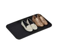 Relaxdays Shoe Tray, 2x Set, Large with Profile, for Hall, Cloakroom, Car, to Prevent Dirt, HxWxD: 3 x 60 x 40 cm, Black