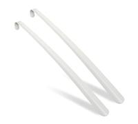 Relaxdays Shoehorn Set of 2, 58.5 cm, Metal Spoon, Stable, Hanging, Shoe Horn Aid for Boots, Helper, Iron, White