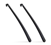 Relaxdays Shoehorn Set of 2, 58 cm Long, Metal Spoon, Stable, Hanging, Shoe Horn Aid for Boots, Helper, Iron, Black