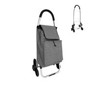 Relaxdays Shopping Trolley with Cooler, Stair-Climber, Removable Bag, 45L, up to 35kg, Foldable, Grey, 101x48x38cm