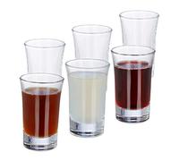 Relaxdays Shot Glasses Set of 6, Drinking Glasses, 4cl for Liquor, Coffee, Vodka and More, Dishwasher-Safe, Clear
