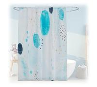 Relaxdays Shower Curtain, Patterned, 180 x 200 cm, Mould Resistant, Washable, 12 Rings, for Bathtub, Multicoloured, Polyester