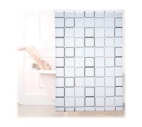 Relaxdays Shower Curtain Roller Blind, Water-repellent, Bath & Shower, Retro, From Ceiling, 140x240cm, Semi-transparent