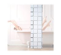 Relaxdays Shower Curtain Roller Blind, Water-repellent, Bath & Shower, Retro, From Ceiling, 60x240cm, Semi-transparent