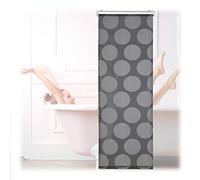 Relaxdays Shower Roller Blind, Geometric Pattern, Flexible Mounting, Dotted Curtain for Bath and Window, 60x240cm, Grey
