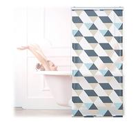 Relaxdays Shower Roller Blind, Geometric Pattern, Flexible Mounting, for Bath and Window, HxW: 80x240 cm, Colourful