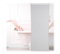 Relaxdays Shower Roller Blind, Semi-Transparent Pattern, Bath Curtain, Ceiling-Mount, Water-Repellent, 100x240cm, White, 70% plastic 30% aluminium