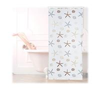 Relaxdays Shower Roller Blind, Water-repellent, For Bath & Shower, Shell Design, Ceiling, 100x240cm, Semi-transparent