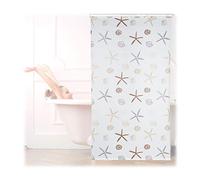 Relaxdays Shower Roller Blind, Water-repellent, For Bath & Shower, Shell Design, Ceiling, 120x240cm, Semi-transparent
