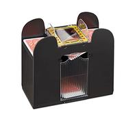 Relaxdays Shuffler, 6 Decks, Electric Shuffling for Cards H x W x D: 12.5 x 20.5 x 11 cm, Plastic, Black, 19.5 x 21 x 10 cm
