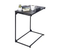 Relaxdays Side, C-Shape, Adjustable Tabletop, HWD: 66 x 55 x 35 cm, Laptop Table with Anti-Slip Edge, Black, Fibreboard, Iron
