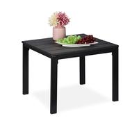 Relaxdays Side Table for Balcony, Weatherproof, Also for Terrace and Garden, HWD: 39 x 52 x 48 cm, Outdoors, Black