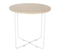 Relaxdays side table, HxWxD: 40 x 40 x 40 cm, Scandinavian design, MDF & metal, round coffee table, natural/white