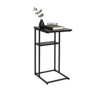 Relaxdays side table, large and small shelf, HxWxD 60 x 40 x 30 cm, table for sofa & bed, metal & MDF, black