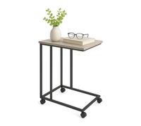 Relaxdays C-shaped side table with wheels