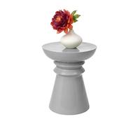 Relaxdays Side Table & Stool, Cone Design, Living Room Decor, HxD: 45 x 38 cm, Metal, Light Grey