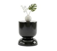 Relaxdays Side Table & Stool, Hourglass Design, Living Room Decor HxD: 46 x 36 cm, Metal, Black