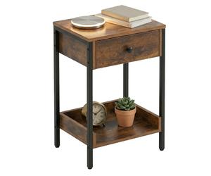 Relaxdays Side table with drawer & shelf