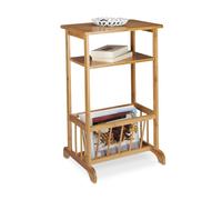 Relaxdays Side Table with Newspaper Basket