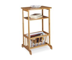 Relaxdays Side Table with Newspaper Basket