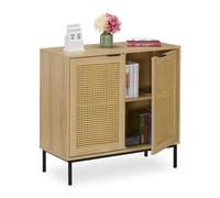 Relaxdays Sideboard unit with 2 rattan doors