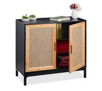 Relaxdays Sideboard with 2 rattan doors