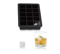Relaxdays Silicone Ice Cube Tray, for 2.5 cm Ice Cubes, BPA-free, For Cocktails, Ice Cube Mould, HxWxD: 3 x 15 x 9.5 cm, Black
