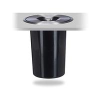 Relaxdays Silver/Black Kitchen Stainless Steel Bio-Waste Bin, Hygienic Garbage Can with Lid, HxD 29.5x26.5 cm