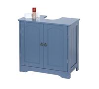 Relaxdays sink cabinet with 2 doors, HxWxD: 60 x 60 x 30 cm, MDF, zinc, under-sink storage, grey