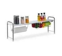Relaxdays Sink Shelf with Kitchen Roll Holder