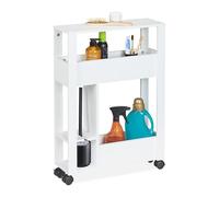 Relaxdays Rolling Cart with Toilet Brush Holder