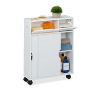 Relaxdays Slim Rolling Cart with Sliding Doors
