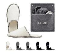 Relaxdays slippers, 6 pairs, Home slippers, with bag, multicoloured