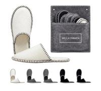 Relaxdays slippers, 6 pairs, ‘Welcome’ slippers, with bag, multicoloured