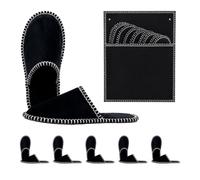 Relaxdays slippers, set of 6 pairs, comes with a bag, sizes 36-45, black