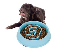 Relaxdays Slow Feeder Bowl, 100% plastic, Blue, 650 ml