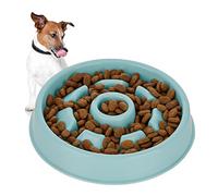Relaxdays Slow Feeder Bowl, Anti Gulping, Food for Dogs, 550 ml, Eat Slowly, Dishwasher Safe, Spiral, Blue