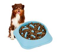 Relaxdays Slow Feeder Bowl, Blue, 500 ml