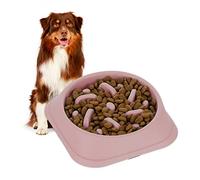 Relaxdays Slow Feeder Bowl, Pink, 500 ml