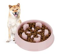 Relaxdays Slow Feeder Bowl, Pink, 600 ml